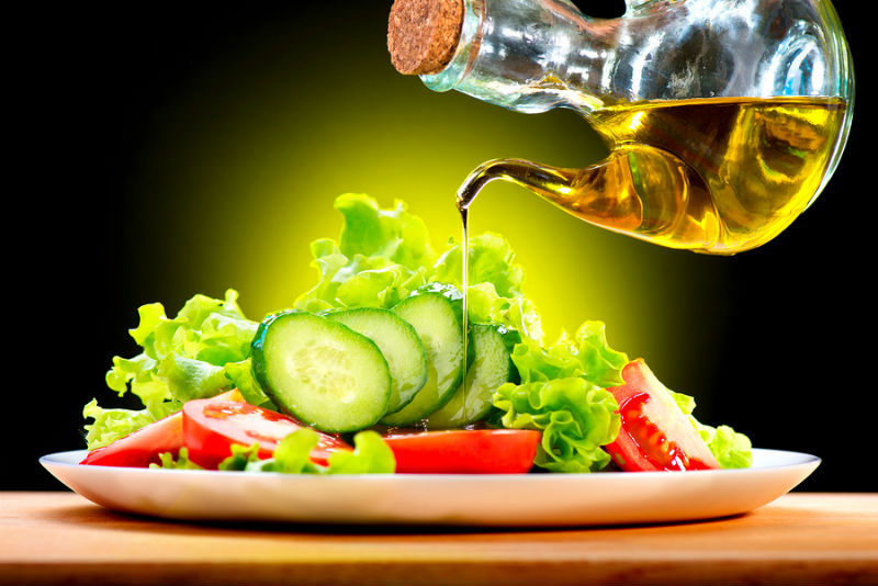 A salad with oil